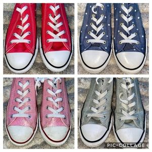 Four pairs of size 3 (youth) Converse sneakers